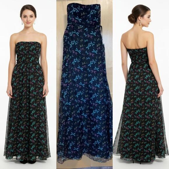 Rochas Dresses & Skirts - ROCHAS Strapless long dress - dragon fly pattern